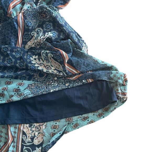 Laundry by Shelli Segal Women's Long Sleeve High Neck Mini Dress with Tiered Ski - Picture 4 of 7